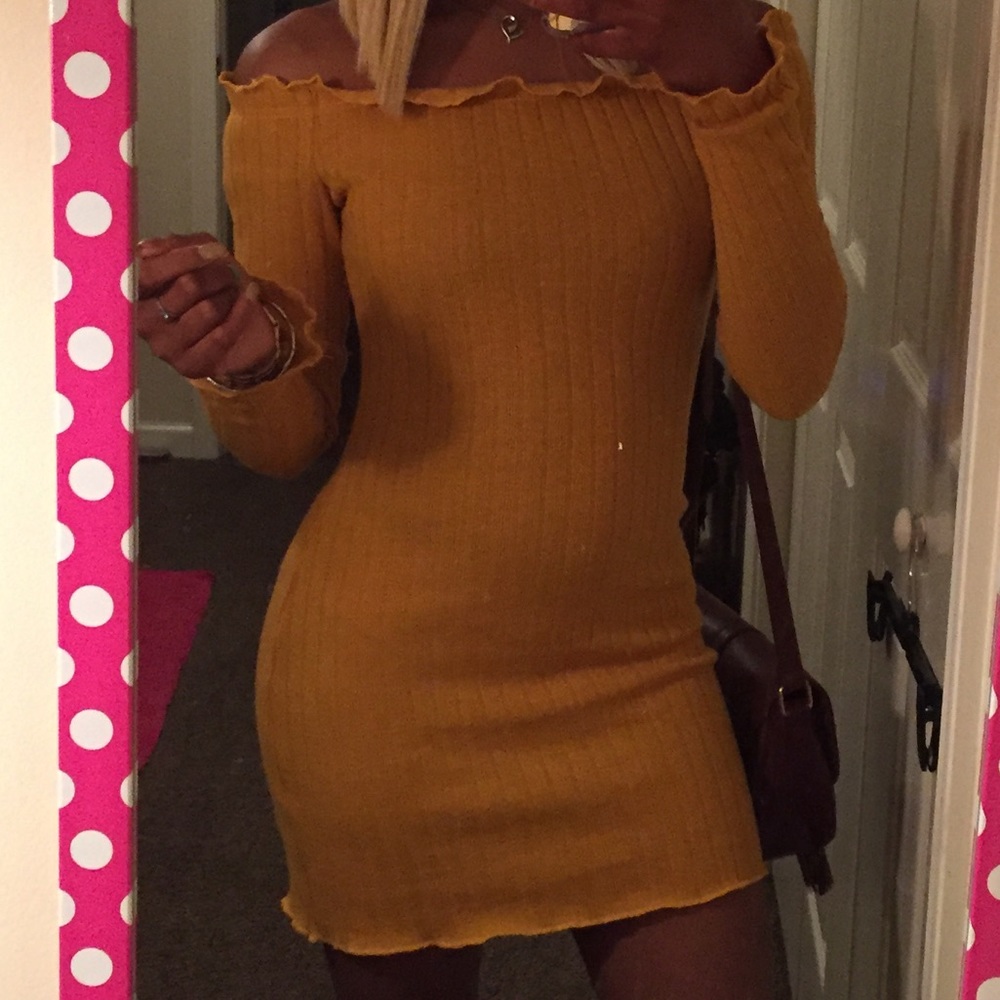 Yellow Off The Shoulder Dress